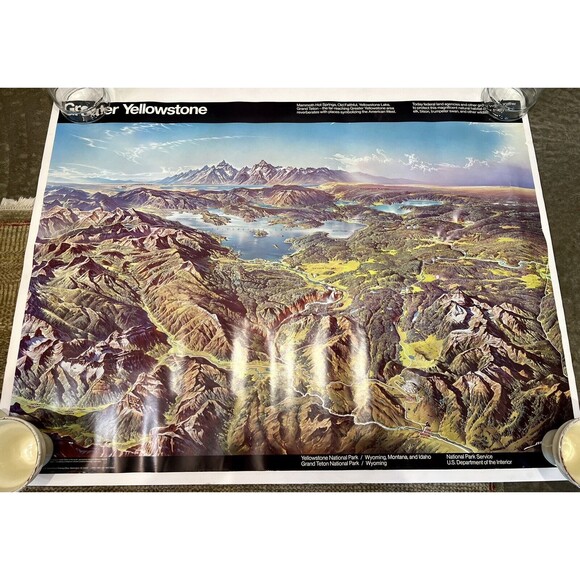 Original Travel Poster Yellowstone National Park By Heinrich Berann